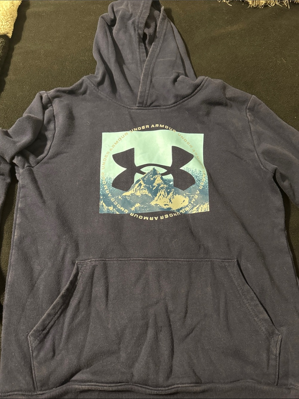 Under Armour Navy Hoodie with Graphic Logo